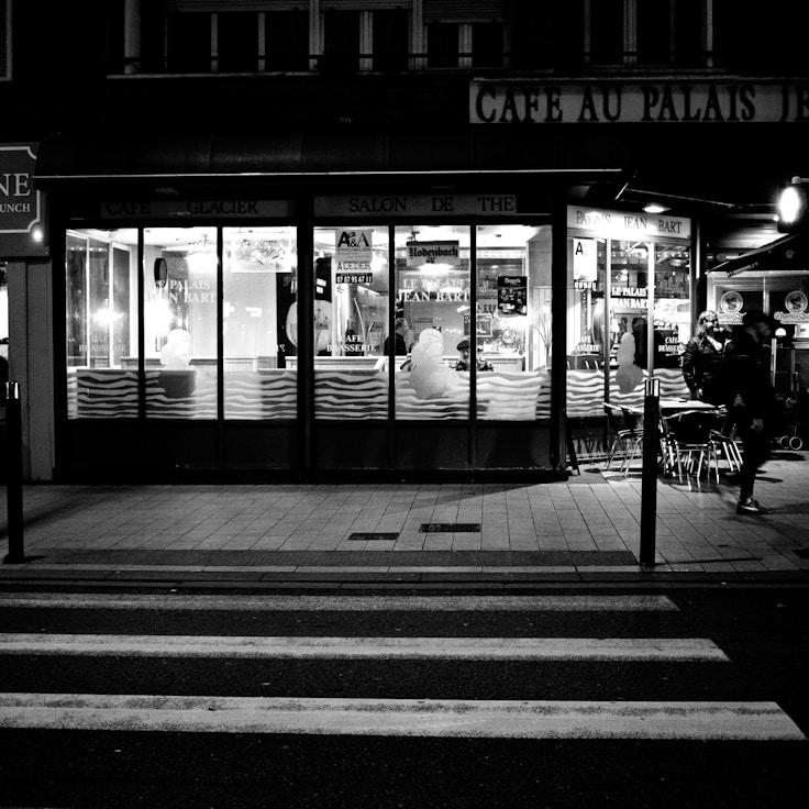 Entertainment area after dark in Italy